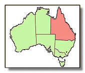 Australia with Queensland Highlighted